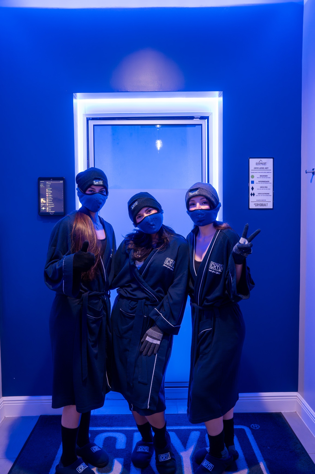 iCRYO Port St. Lucie guests in cryo robes ready for their session