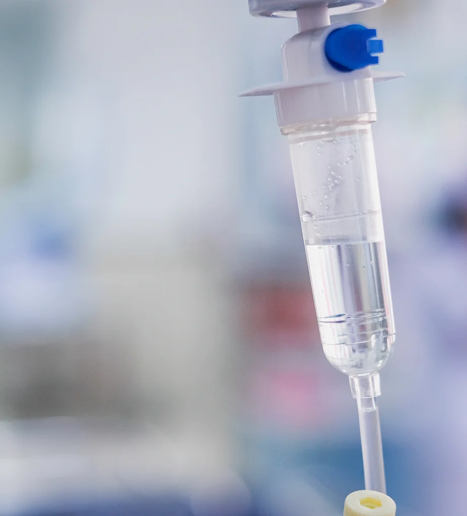 Close-up of a stem cell IV drip at iCRYO Port St. Lucie